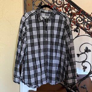 * LOFT Black and White Plaid Button Down Shirt *
